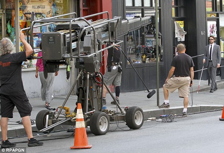 Not-so-candid camera: The crew caught the 31-year-old's performance as he walked in Brooklyn