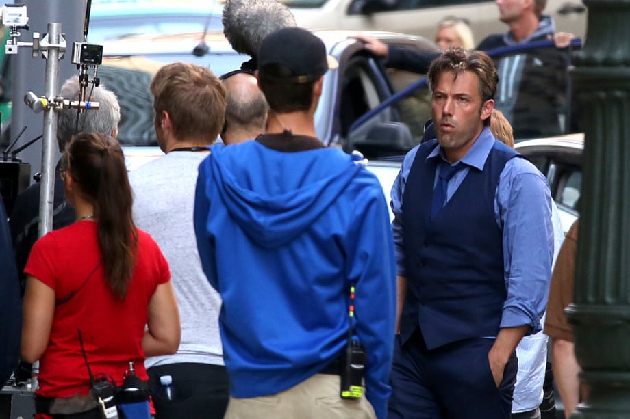 First look of Ben Affleck as Bruce Wayne on the set of "Batman v Superman: Dawn of Justice" **NO WEB UNTIL 9AM PST 08/12/2014** *MUST CALL FOR PRICING*
