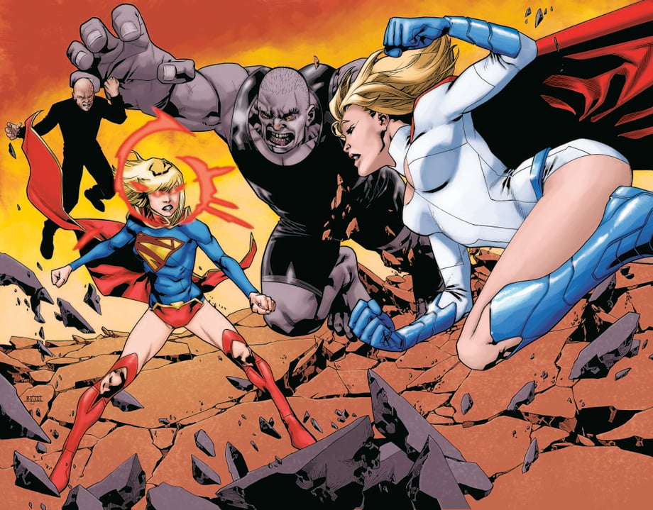 Supergirl #19 cover: Powergirl vs Supergirl