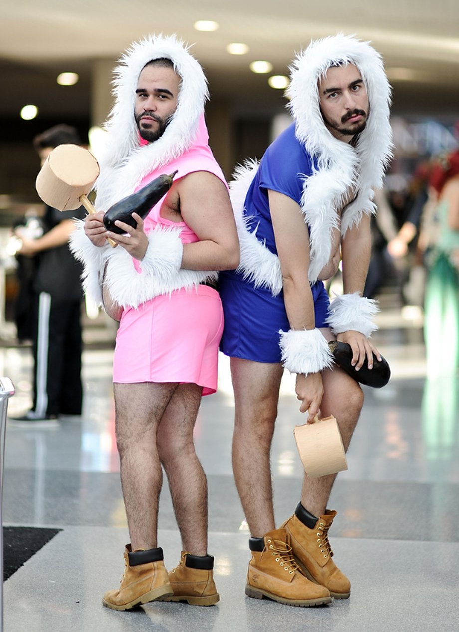 NEW YORK, NY - OCTOBER 12: Comic Con attendees pose during the 2014 New York Comic Con at Jacob Javitz Center on October 12, 2014 in New York City. (Photo by Daniel Zuchnik/Getty Images)