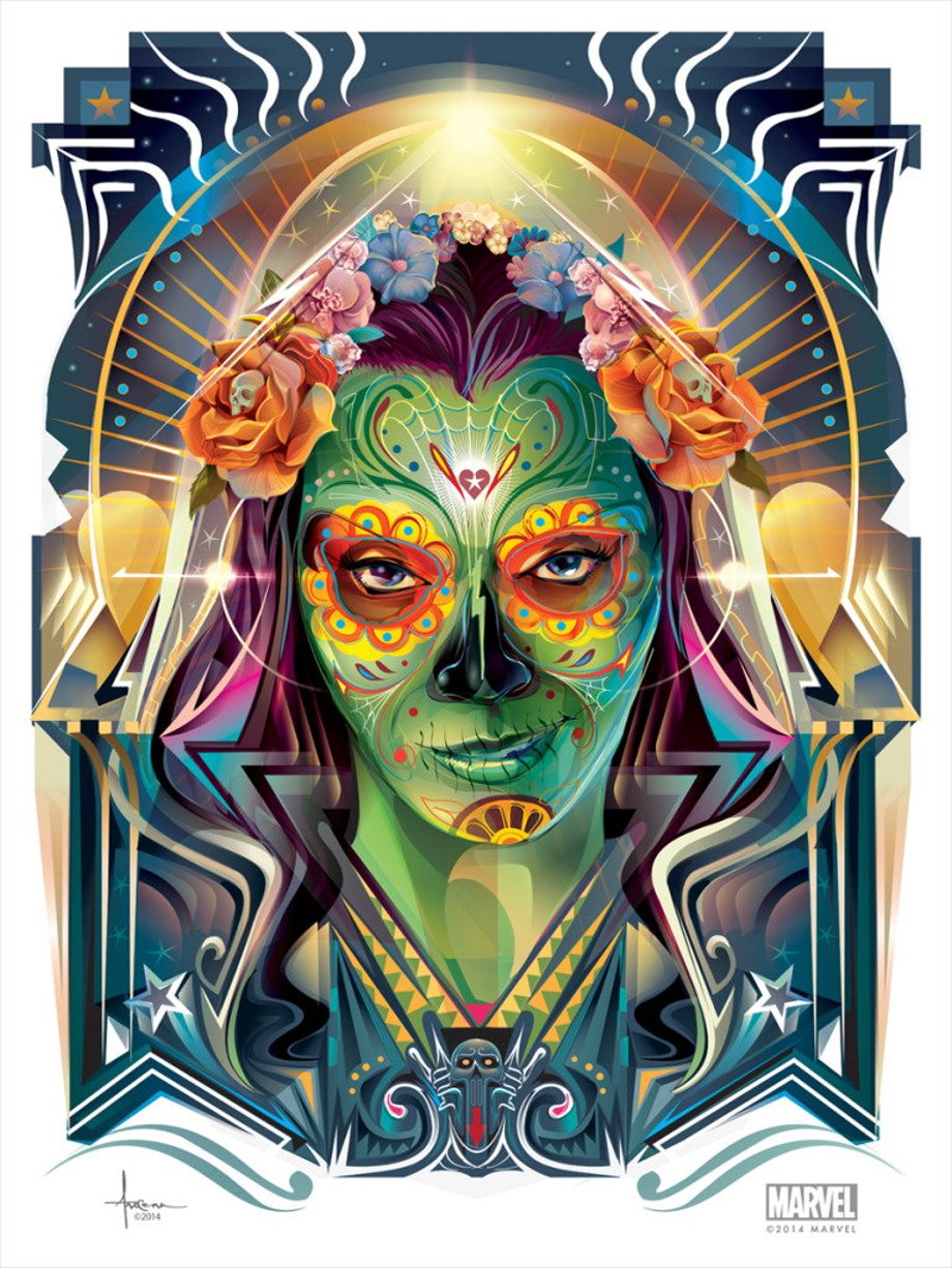 Orlando Arocena Guardians of the Galaxy Dia De Los Muertos Vector Art