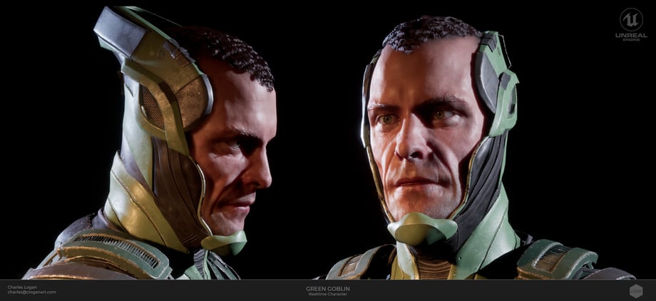 Face Shading - Bases built upon the built-in UE4 Human Shader for hair, eyes and skin, with adjustments on top.