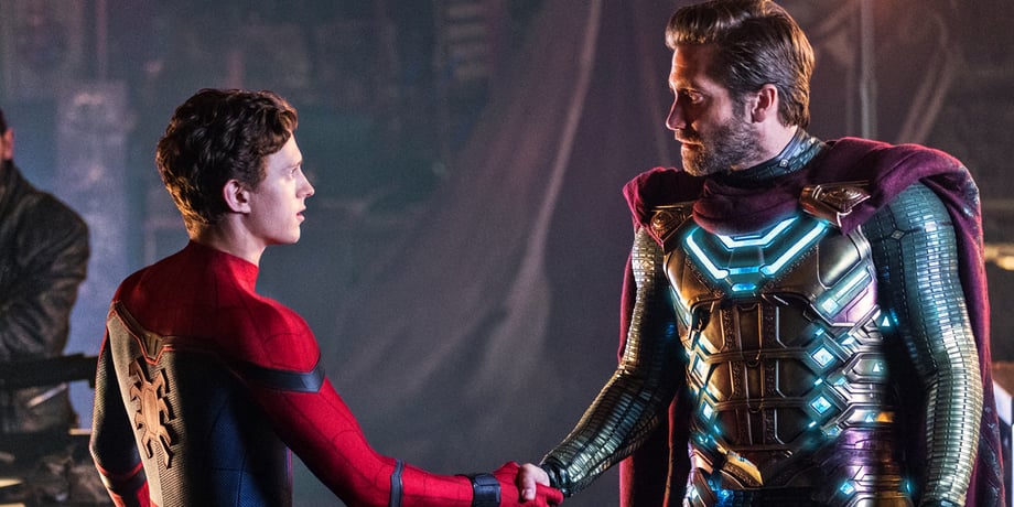 Tom-Holland-as-Peter-Parker-and-Jake-Gyllenhaal-as-Mysterio-in-Spider-Man-Far-From-Home