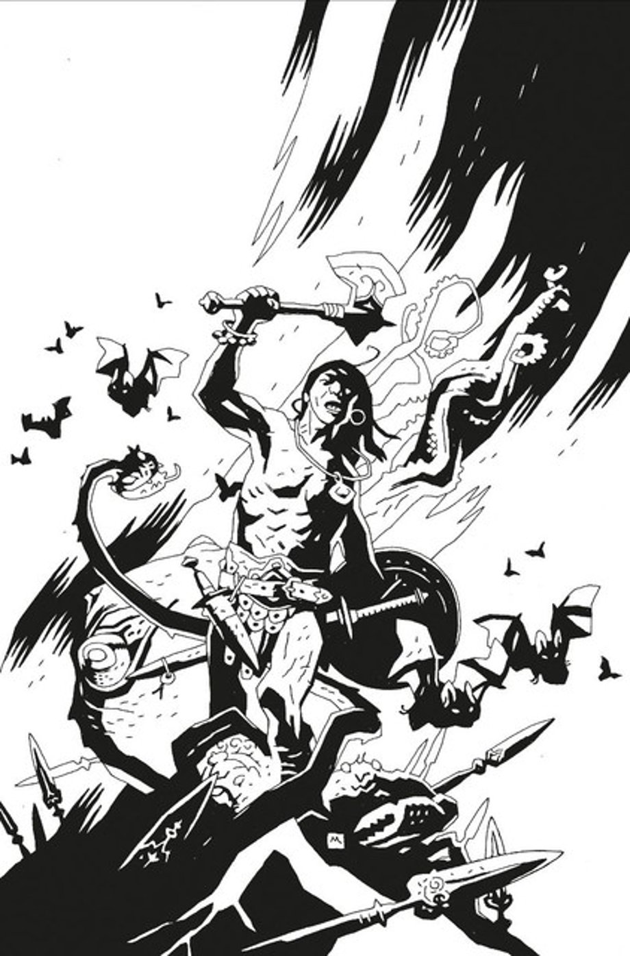 CONAN-TB-01-L-COVER-1-50-INCENTIVE-MIKE-MIGNOLA-VIRGIN-B-W-INKS
