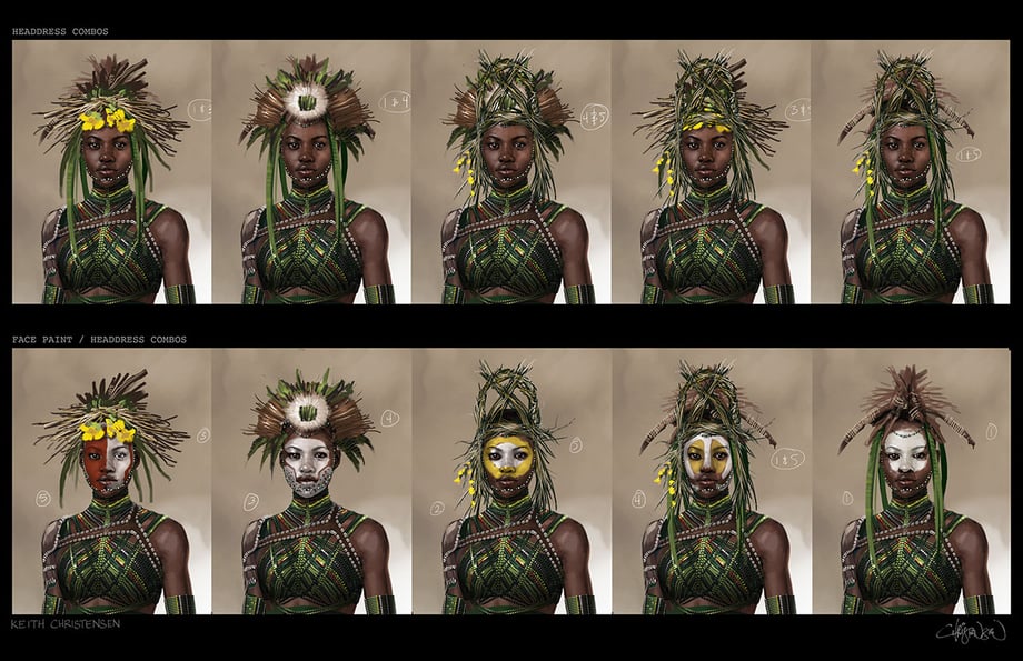 Black Panther Concept Art Nakia Headdress