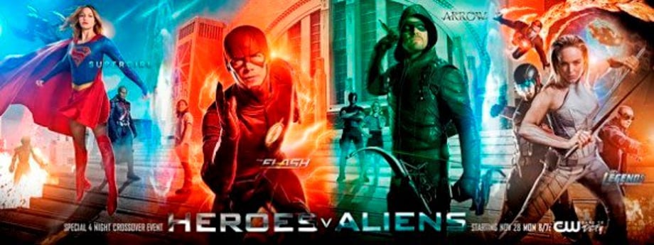 The DCTV Heroes Come Together On Four New Posters For The HEROES V ALIENS Crossover Event: "Invasion!"