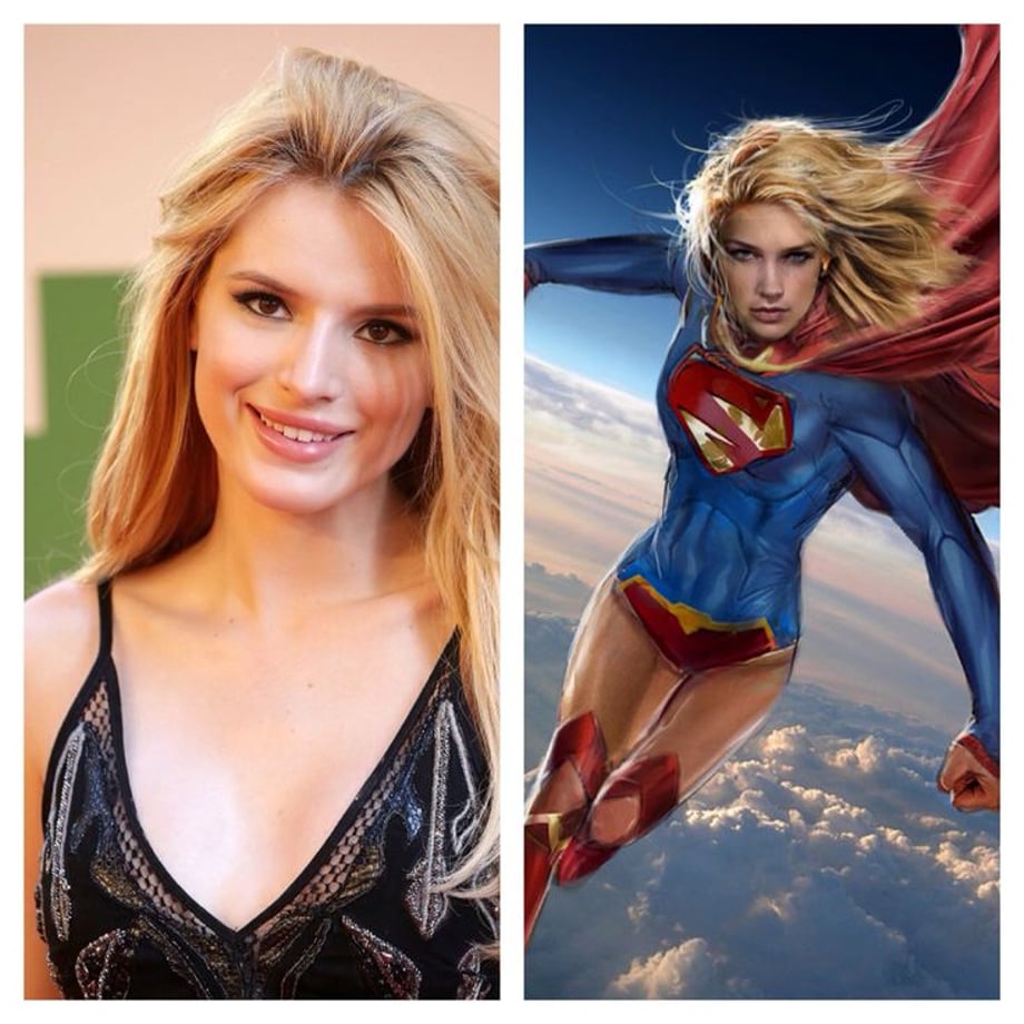 Bella Thorne as Supergirl She's an up and coming actress who rose to fame on Disney's Shake it Up as Cece James and has since branched out. She has the perfect look, the height, and the right amount of talent to play the Krytonian hero: 