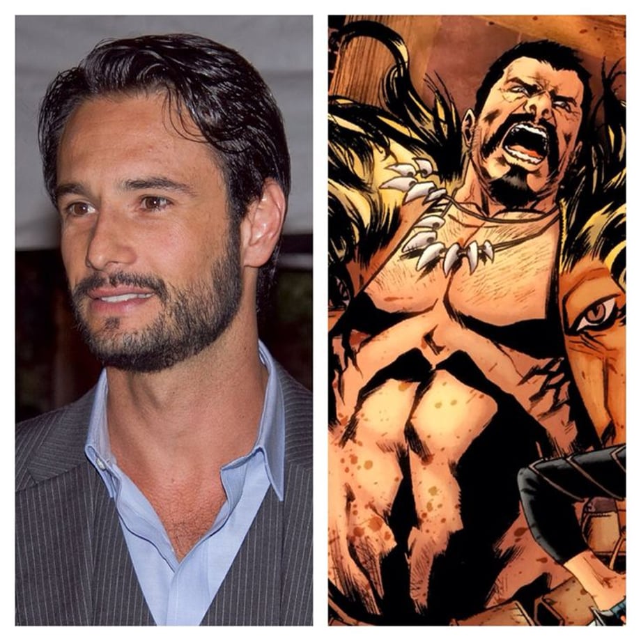 Rodrigo  Santoro - Kraven The Hunter Santoro almost looks exactly like Kraven plus he he's pretty good especially in action movies. Your should check him out in the instant classic 300 (and the sequel) and Focus. Kraven is someone that hasn't been depicted in the big screen he's the man.: 