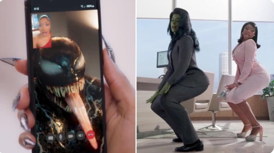 After Twerking With SHE-HULK, Megan Thee Stallion "Tongues" With VENOM In New THE LAST DANCE Promo