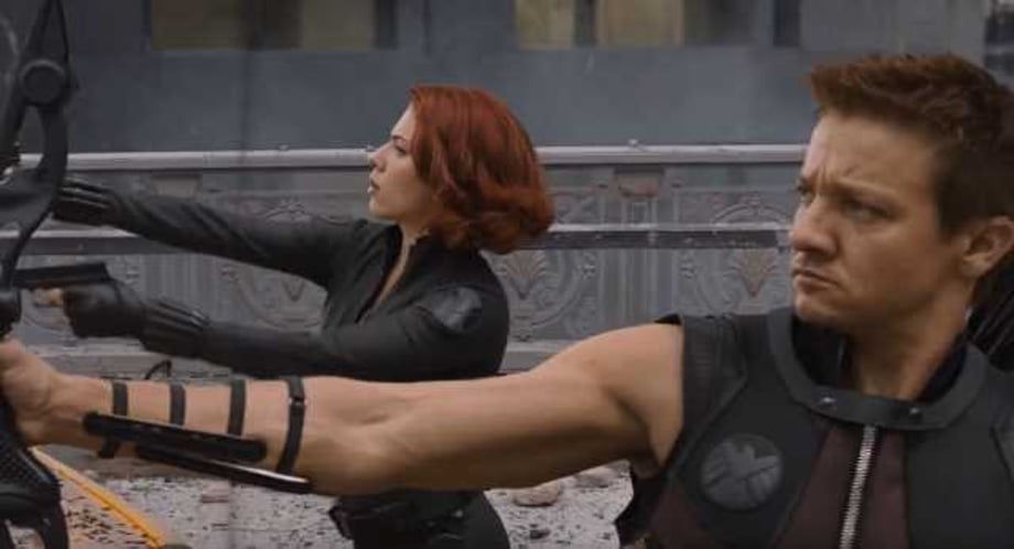 BLACK WIDOW Star Scarlett Johansson Tiptoes Around Whether Hawkeye Is In The Film: "My Lips Are Sealed"