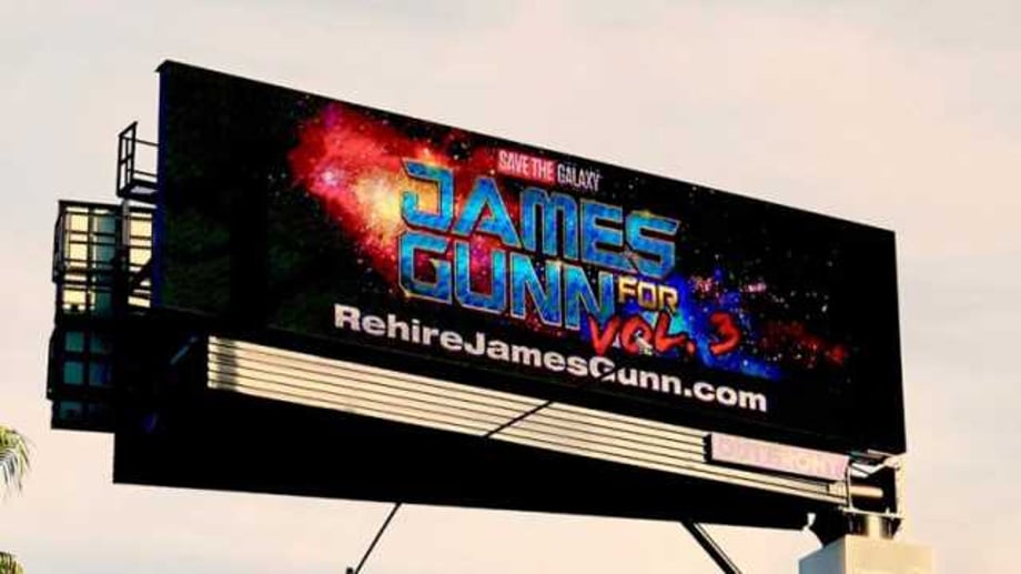 GUARDIANS OF THE GALAXY Fans Have Spent Over $4K On A "Rehire James Gunn" Billboard