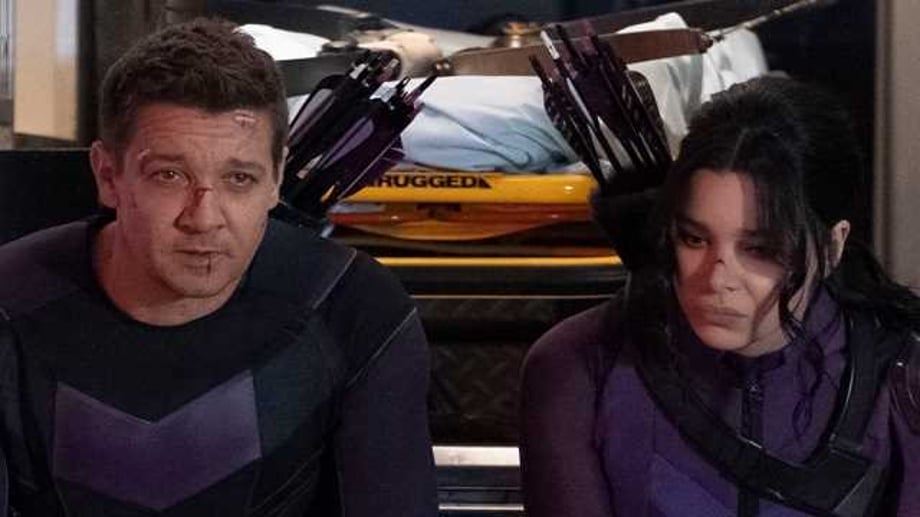 HAWKEYE Spoiler Stills Show "Swordsman" In Action, Final Battle Aftermath, And More