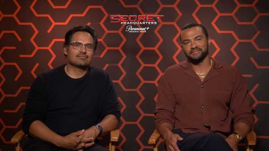 SECRET HEADQUARTERS Interview With The Movie's Villains Michael Peña And Jesse Williams (Exclusive)