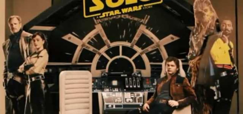SOLO: A STAR WARS STORY Theater Standee Provides New Looks At Han, Chewie, Lando, Qi'ra And More