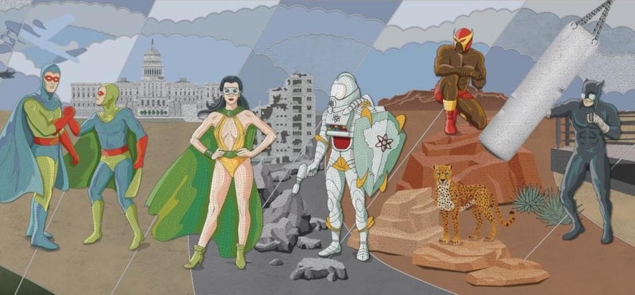 SUPERMAN Director James Gunn Unveils Official Look At Mural Depicting The History Of Metahumans In The DCU