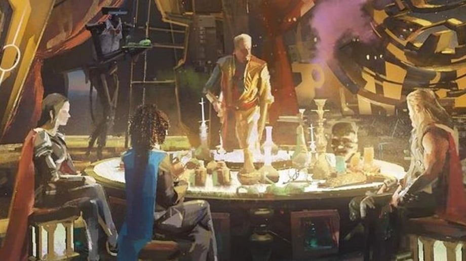 THOR: LOVE AND THUNDER Concept Art Sees The Grandmaster Welcome The Movie's Heroes To "Moon Of Shame"