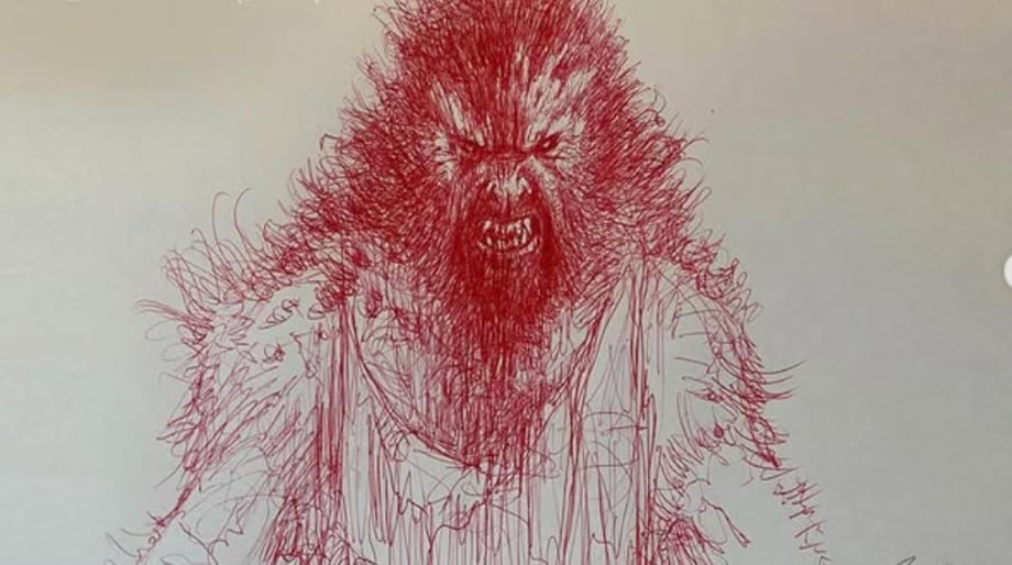 WOLF MAN: Early Concept Sketch For Leigh Whannell's Reboot Reveals A More Lupine Creature Design