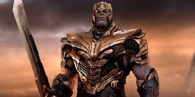 avengers endgame statue sees thanos attempting to unleash the power of the stark gauntlet avengers endgame statue sees thanos
