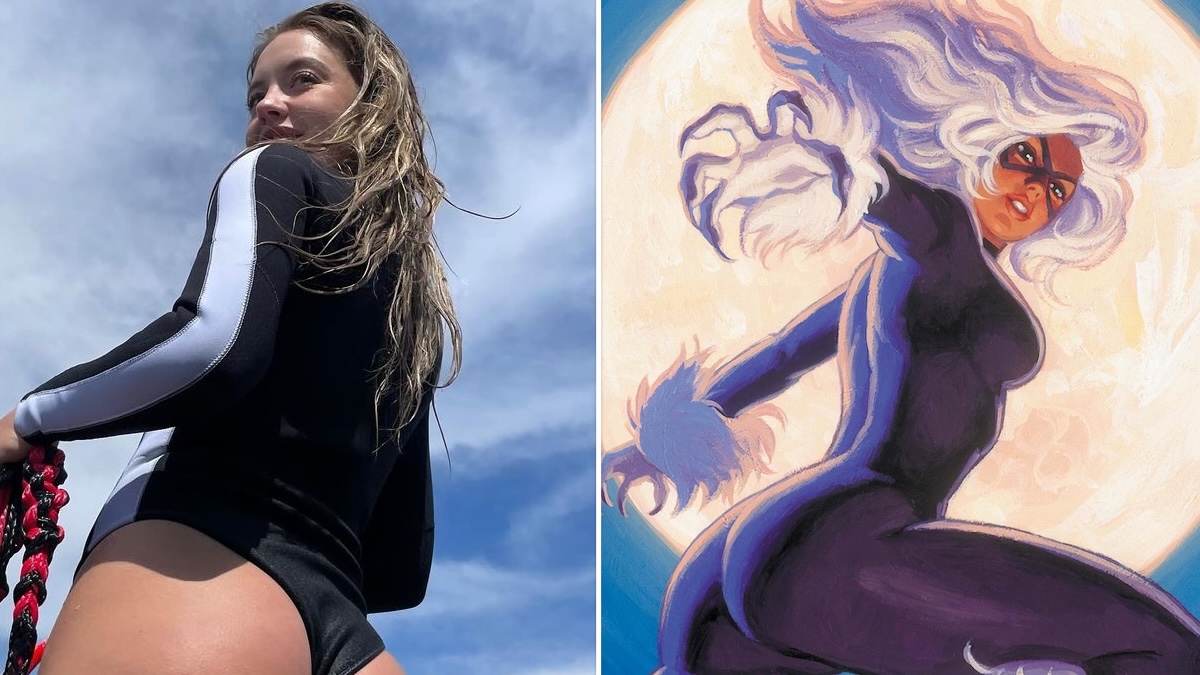 BossLogic fan art turns MADAME WEB star Sydney Sweeney into the MCU’s black cat