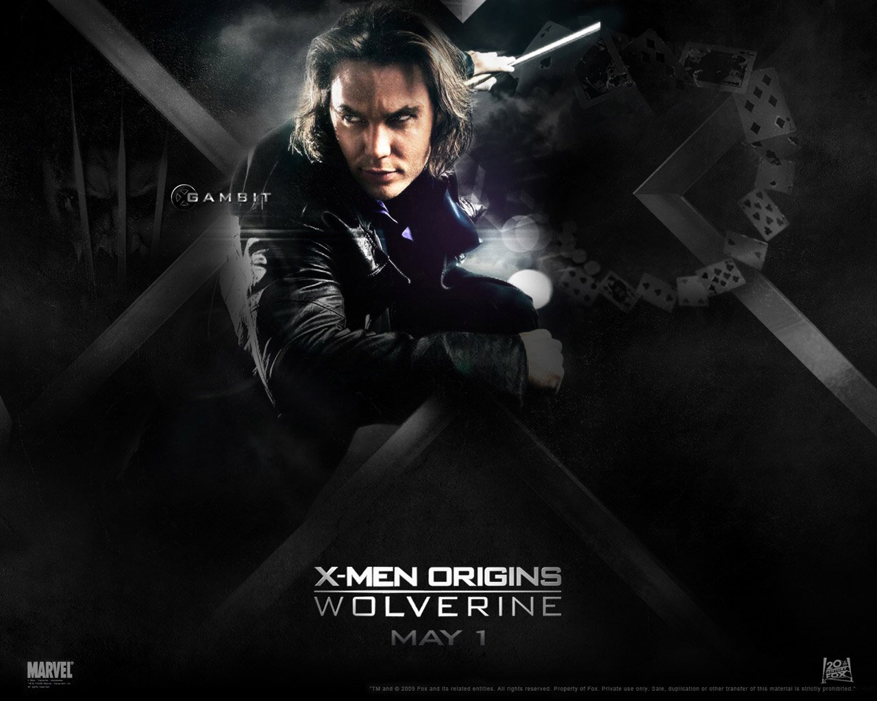 X-Men X-Men Origins: Wolverine Wallpaper - Gambit Wallpaper - X-Men X-Men  Origins: Wolverine Wallpaper - Gambit Backgrounds (1280 x 1024)